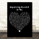 Olivia Newton-John Hopelessly Devoted to You Black Heart Song Lyric Wall Art Canvas Framed Print