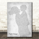 One Direction Night Changes Mother & Child Grey Song Lyric Wall Art Canvas Framed Print