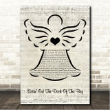 Otis Redding (Sittin' On) The Dock Of The Bay Music Script Angel Song Lyric Wall Art Canvas Framed Print