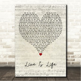 Opus Live Is Life Script Heart Song Lyric Wall Art Canvas Framed Print