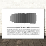 Oasis Live Forever Sound Wave Minimal Song Lyric Wall Art Canvas Framed Print