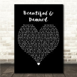 Paloma Faith Beautiful & Damned Black Heart Song Lyric Wall Art Canvas Framed Print
