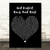 Panic! at the Disco God Killed Rock And Roll Black Heart Song Lyric Wall Art Canvas Framed Print