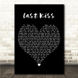 Pearl Jam Last Kiss Black Heart Song Lyric Wall Art Canvas Framed Print