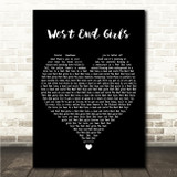 Pet Shop Boys West End Girls Black Heart Song Lyric Wall Art Canvas Framed Print