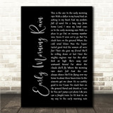 Paul Weller Early Morning Rain Black Script Song Lyric Wall Art Canvas Framed Print