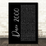 Pulp Disco 2000 Black Script Song Lyric Wall Art Canvas Framed Print