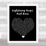Whiskey Myers Lightning Bugs And Rain Black Heart Song Lyric Quote Music Print