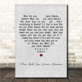 Pokey LaFarge When Did You Leave Heaven Grey Heart Song Lyric Wall Art Canvas Framed Print