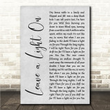 Papa Roach Leave a Light On Grey Rustic Script Song Lyric Wall Art Canvas Framed Print