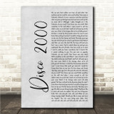 Pulp Disco 2000 Grey Rustic Script Song Lyric Wall Art Canvas Framed Print