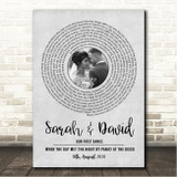 Panic! At The Disco When The Day Met The Night Grey Vinyl Record Wedding First Dance Photo Song Lyric Wall Art Canvas Framed Print