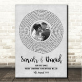 Paul Weller You Do Something To Me Grey Vinyl Record Wedding First Dance Photo Song Lyric Wall Art Canvas Framed Print