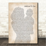Picture This Addicted To You Mother & Baby Song Lyric Wall Art Canvas Framed Print