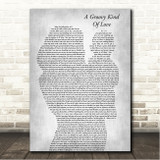 Phil Collins A Groovy Kind Of Love Mother & Baby Grey Song Lyric Wall Art Canvas Framed Print