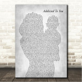 Picture This Addicted To You Mother & Baby Grey Song Lyric Wall Art Canvas Framed Print