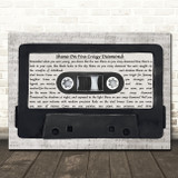 Pink Floyd Shine On You Crazy Diamond Music Script Cassette Tape Song Lyric Wall Art Canvas Framed Print