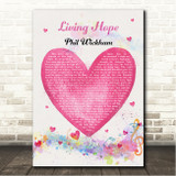 Phil Wickham Living Hope Pink Heart Colourful Music Notes Song Lyric Wall Art Canvas Framed Print