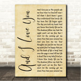Perry Como And I Love You So Rustic Script Song Lyric Wall Art Canvas Framed Print