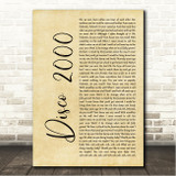 Pulp Disco 2000 Rustic Script Song Lyric Wall Art Canvas Framed Print