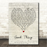 Patty Larkin Good Thing Script Heart Song Lyric Wall Art Canvas Framed Print