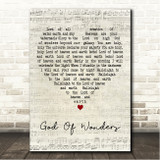 Paul Baloche God Of Wonders Script Heart Song Lyric Wall Art Canvas Framed Print