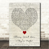 PEGGY Villains Arent Born (Theyre Made) Script Heart Song Lyric Wall Art Canvas Framed Print