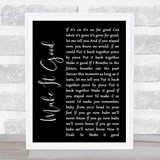Fink Make It Good Black Script Song Lyric Print