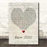Pulp Disco 2000 Script Heart Song Lyric Wall Art Canvas Framed Print