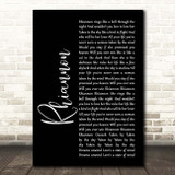 Fleetwood Mac Rhiannon Black Script Song Lyric Print
