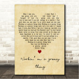 Patti Drew Workin on a groovy thing Vintage Heart Song Lyric Wall Art Canvas Framed Print