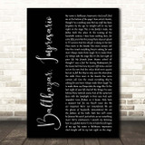 Frank Turner Balthazar, Impresario Black Script Song Lyric Print