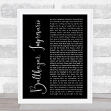 Frank Turner Balthazar, Impresario Black Script Song Lyric Print