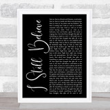 Frank Turner I Still Believe Black Script Song Lyric Print
