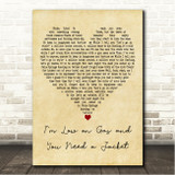 Pierce The Veil Im Low on Gas and You Need a Jacket Vintage Heart Song Lyric Wall Art Canvas Framed Print