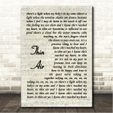Pearl Jam Thin Air Vintage Script Song Lyric Wall Art Canvas Framed Print