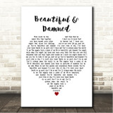 Paloma Faith Beautiful & Damned White Heart Song Lyric Wall Art Canvas Framed Print