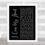 George Strait I Cross My Heart Black Script Song Lyric Print