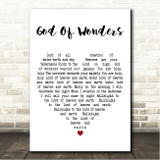 Paul Baloche God Of Wonders White Heart Song Lyric Wall Art Canvas Framed Print