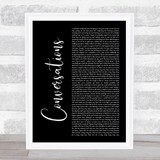 George Watsky Conversations Black Script Song Lyric Print