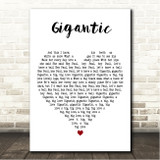 Pixies Gigantic White Heart Song Lyric Wall Art Canvas Framed Print