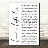 Papa Roach Leave a Light On White Script Song Lyric Wall Art Canvas Framed Print