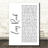 Pearl jam Long Road White Script Song Lyric Wall Art Canvas Framed Print