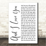 Perry Como And I Love You So White Script Song Lyric Wall Art Canvas Framed Print