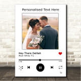 Plain White T's Hey There Delilah White Your Photo Spotify Music Song Lyric Wall Art Canvas Framed Print