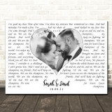 Queen We Are The Champions Landscape White Heart Any Text Wedding Photo Song Lyric Wall Art Canvas Framed Print