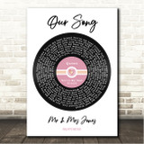 Queen You're My Best Friend Pink Heart Vinyl Record Song Lyric Wall Art Canvas Framed Print