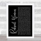 Gretchen Wilson Redneck Woman Black Script Song Lyric Print