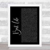 Hardy Caprio Best Life Black Script Song Lyric Print