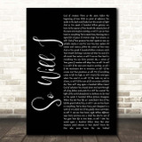 Hillsong United So Will I Black Script Song Lyric Print